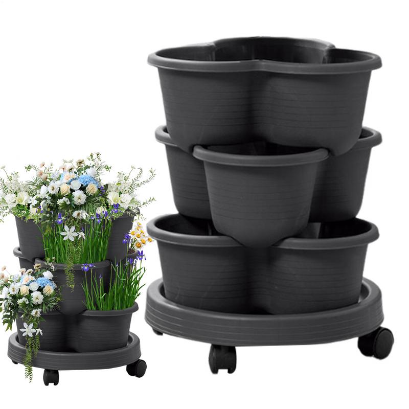 Vertical Planter Tower - Strawberry Planter Tower 3 Tiers Vertical