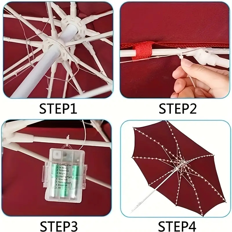 104 LED Umbrella Lights Outdoo - Smart Garden Umbrella 评论和价格