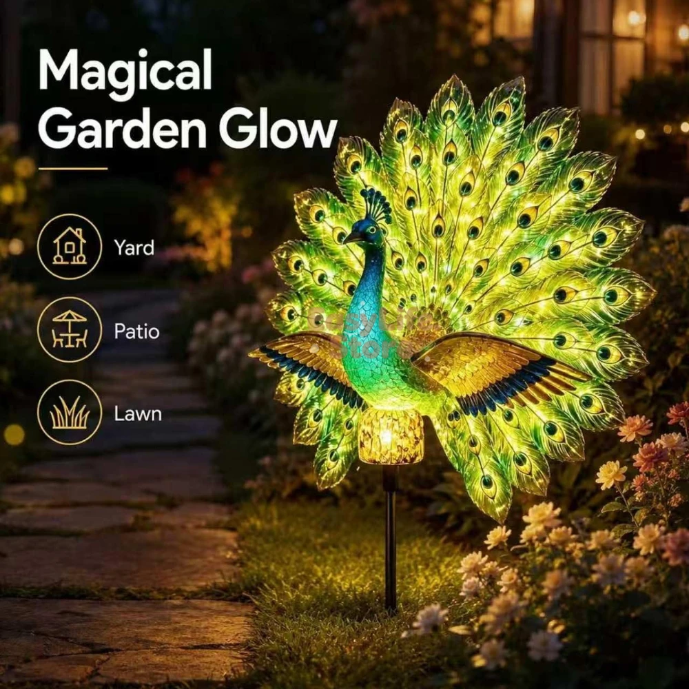 Solar Peacock Garden Sculpture - Smart Zen Garden 评论和价格
