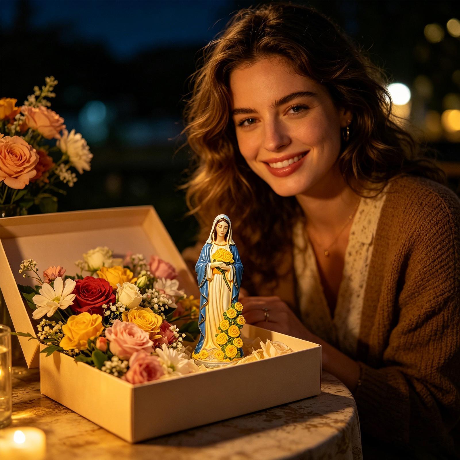 Virgin Mary Solar Statue Garde - Smart Zen Garden 评论和价格
