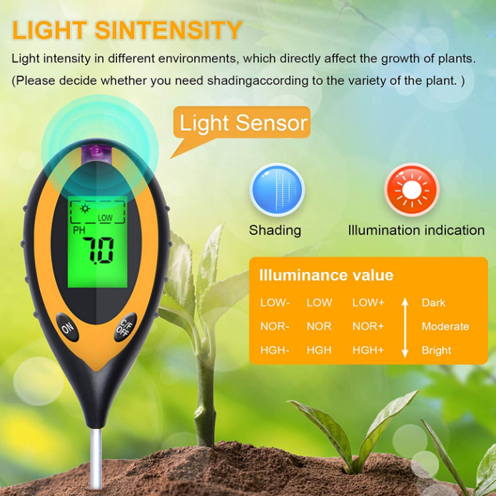 4 in 1 PH Light Temp Moisture  - Soil Test Digital 评论和价格