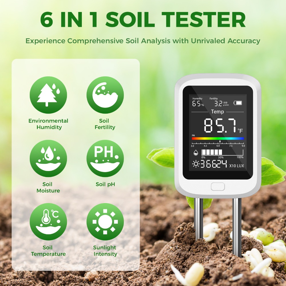6-in-1 Soil Test Kit Rechargea - Soil Test Digital 评论和价格