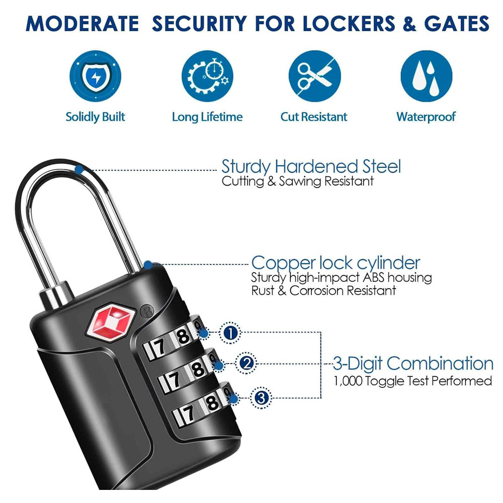 TSA Approved Luggage Locks, Co - Smart Garden Gate Lock 评论和价格