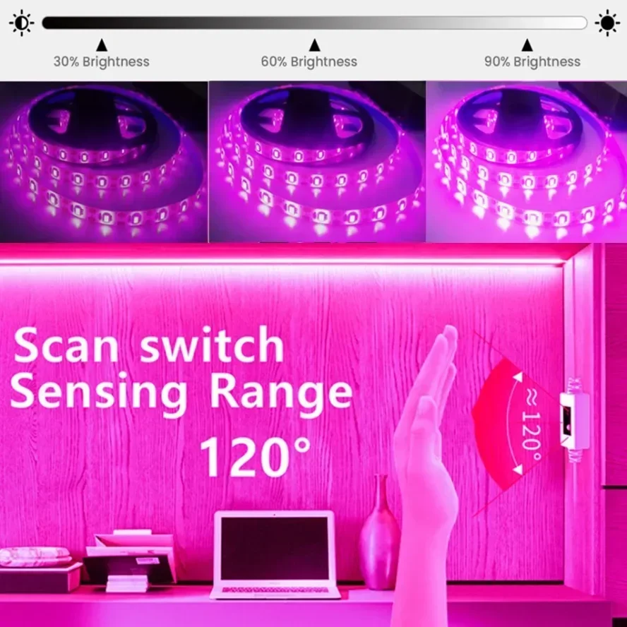 USB Touch Switch Dimmable 5V L - Led Plant Light Strip 评论和价格