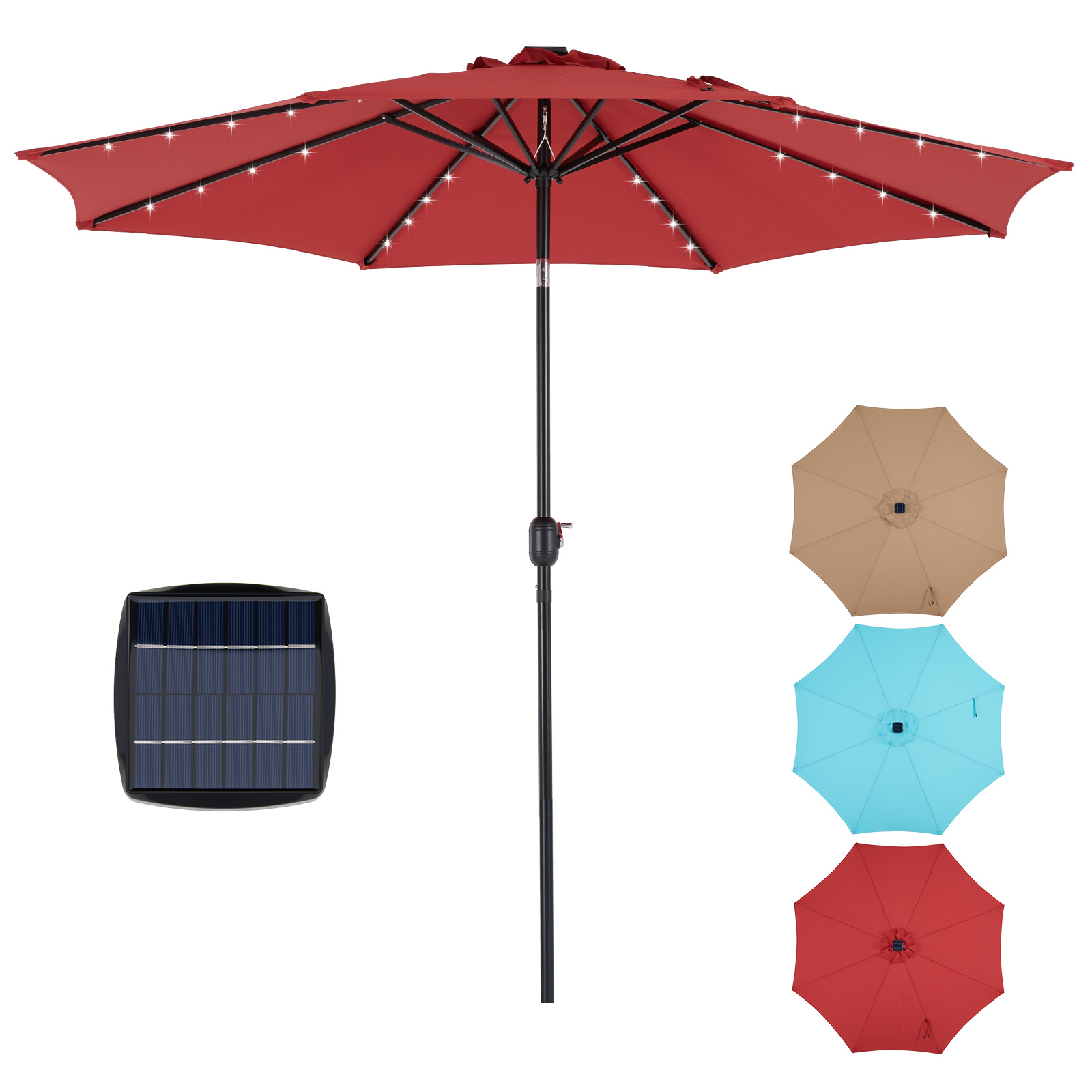 JHK 10FT Solar Patio Umbrella  - Smart Garden Umbrella 评论和价格