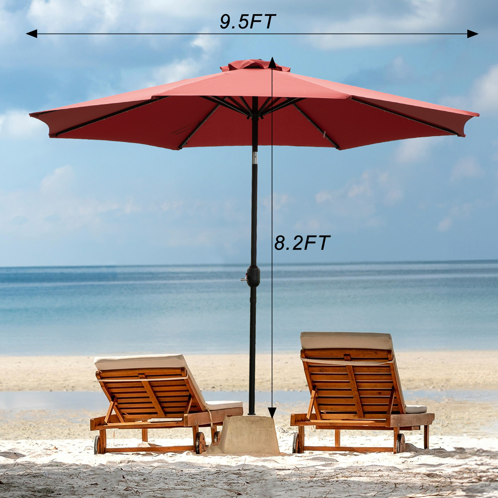 JHK 10FT Solar Patio Umbrella  - Smart Garden Umbrella 评论和价格
