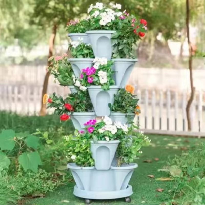 5-tier Self Watering Stacking  - Vertical Planter Tower 评论和价格