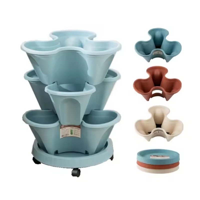 5-tier Self Watering Stacking  - Vertical Planter Tower 评论和价格