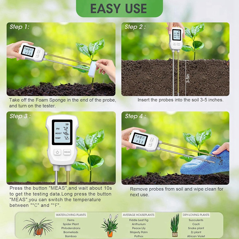 3 in 1 Soil Moisture Meter, Di - Soil Test Digital 评论和价格