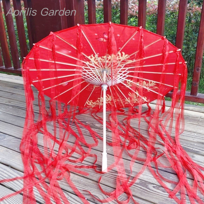 82cm Red Flower Ancient Oil Pa - Smart Garden Umbrella 评论和价格