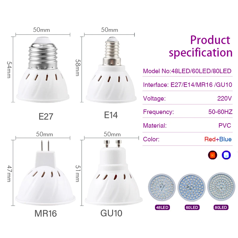 LED Grow Light E14 E27 MR16 GU - Smart Garden Umbrella 评论和价格