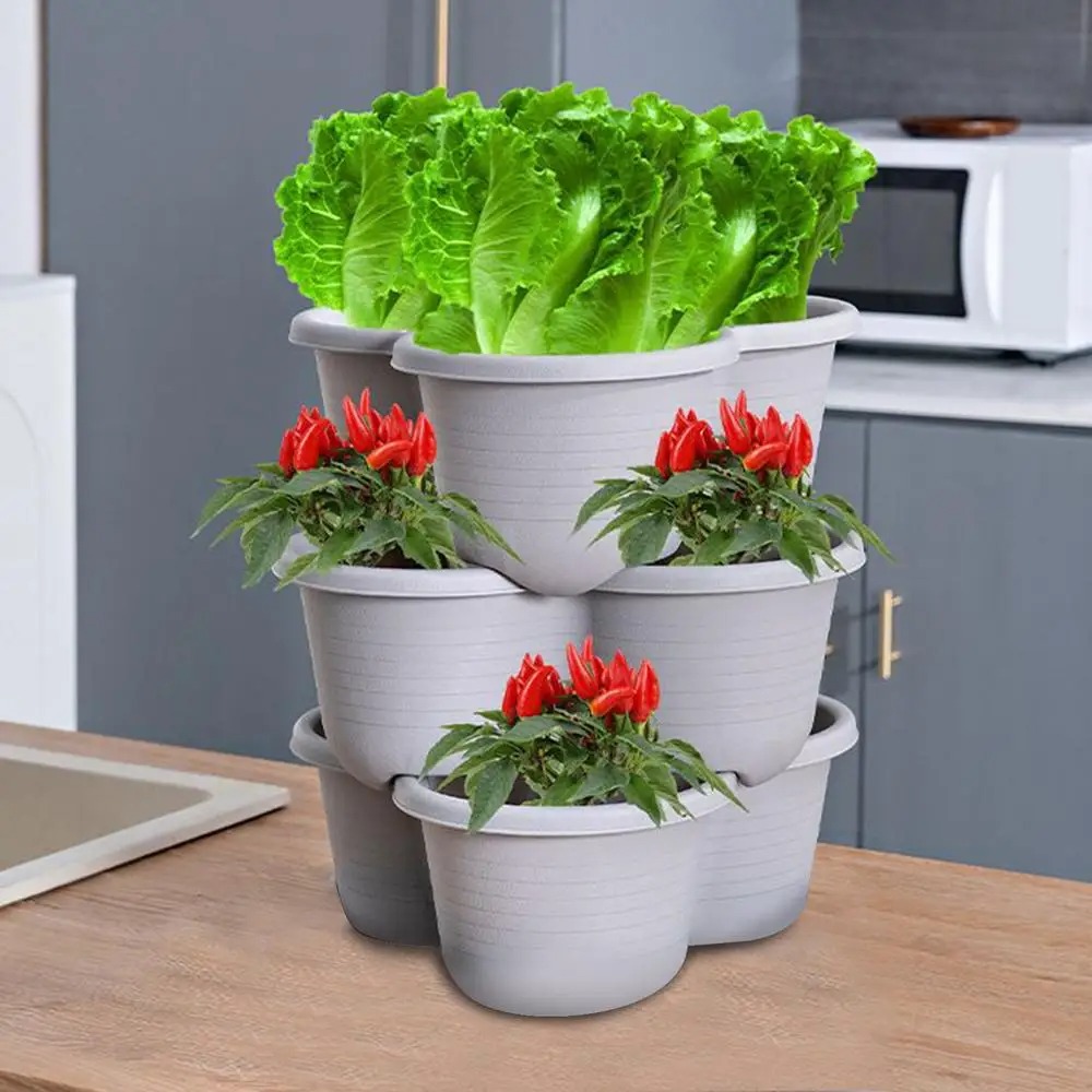 Vertical Tower Stackable Flowe - Vertical Planter Tower 评论和价格
