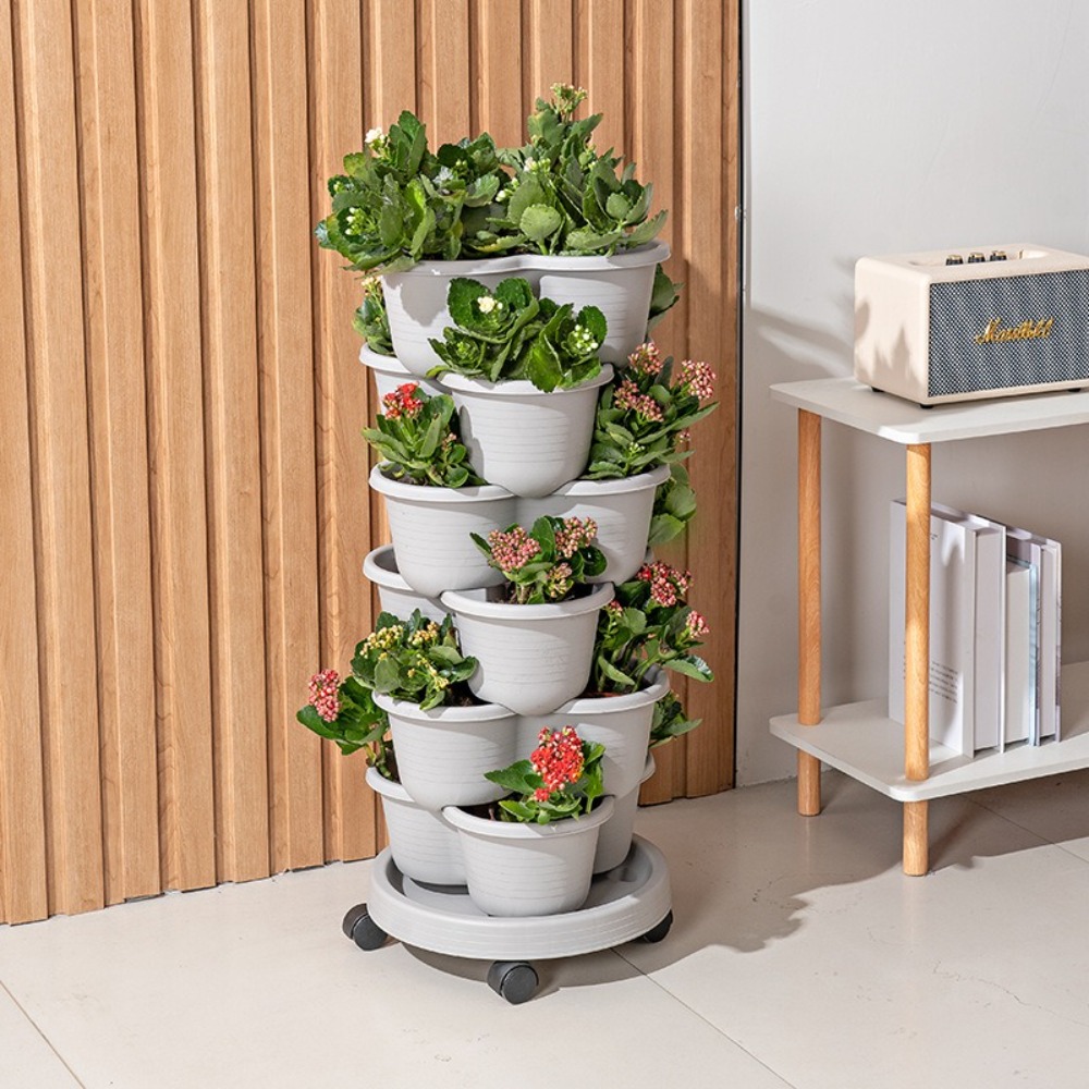 Vertical Tower Stackable Flowe - Vertical Planter Tower 评论和价格