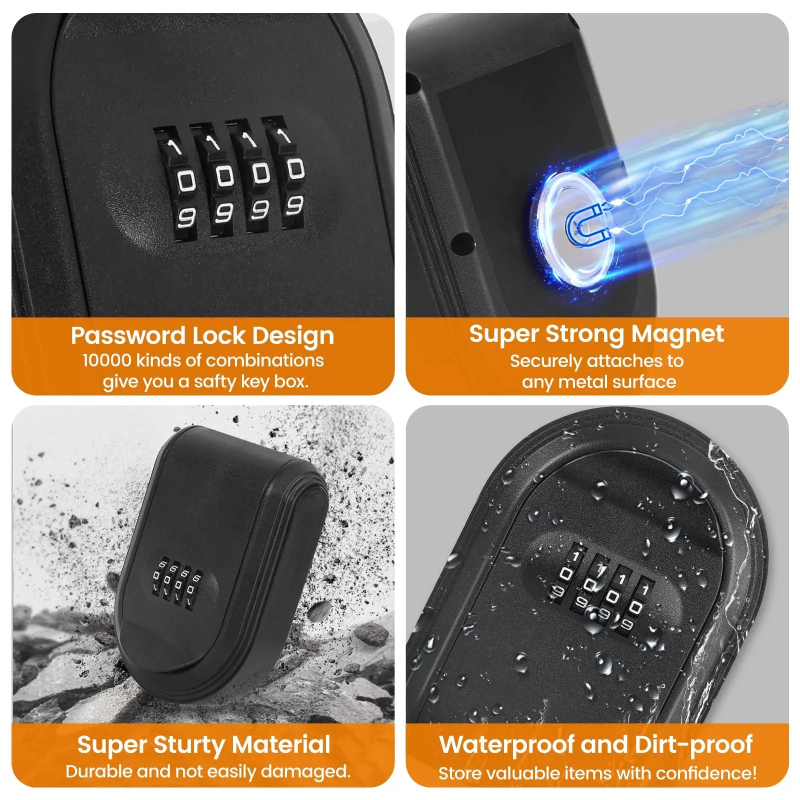 1PCS Magnetic Key Box Hider Un - Smart Garden Gate Lock 评论和价格